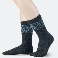 Socks And Stockings*BÄR shoes Snowflakes toe socks darkgrey/blue